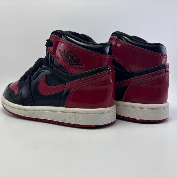 NIKE AIR JORDAN 1 Retro High OG Patent Bred (PS) Shoes Kids Size 11C - Picture 8 of 12